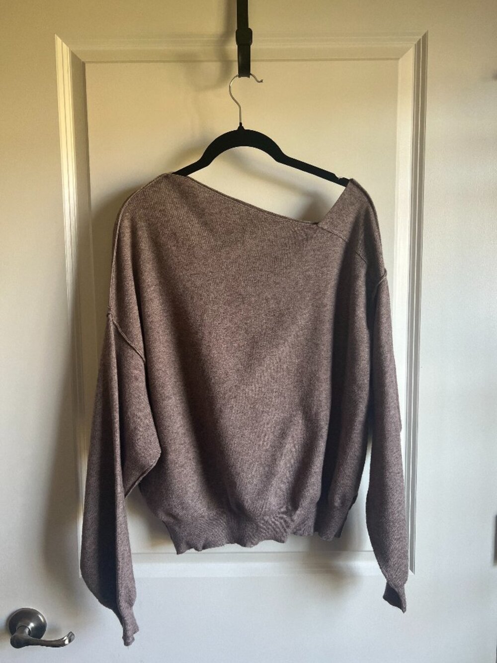 Bohme Asymmetrical Off-Shoulder Knit Sweater Top